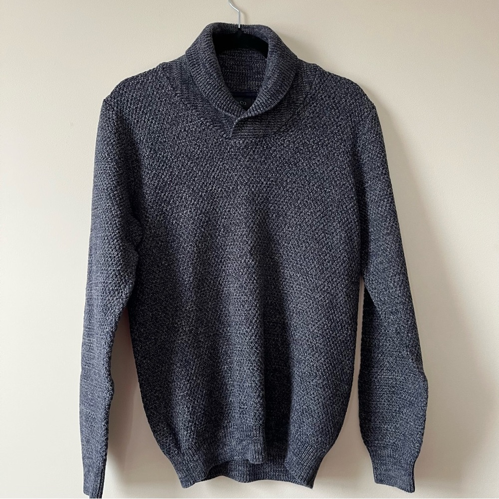 RW&CO. Men's Medium Shawl Neck Sweater - Textured Knit
